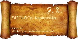 Fülöp Konkordia névjegykártya